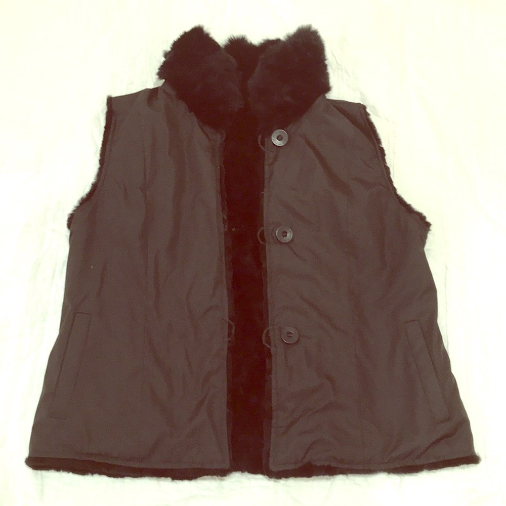 Black fur vest